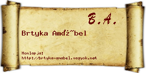 Brtyka Amábel névjegykártya